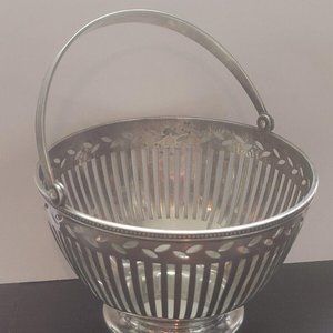 Vintage Tiffany & Co. Sterling Silver Swing Handle Floral Sugar Basket Leaf 925